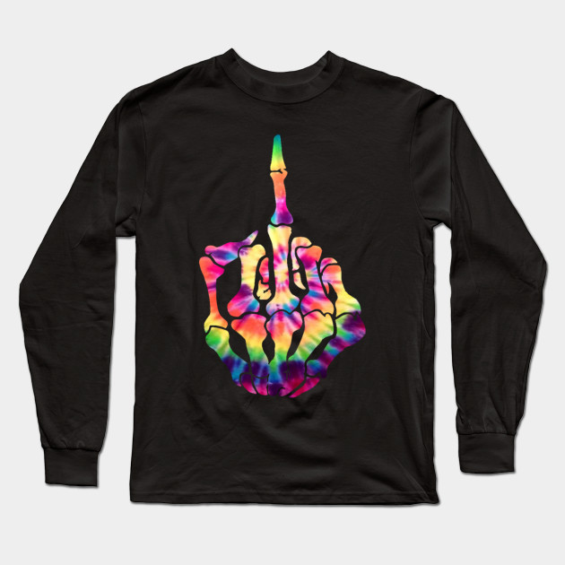 Skeleton Middle Finger Flipping the Bird Tie Dye Tee
